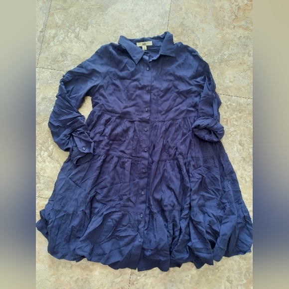 Ya Los Angeles Dresses & Skirts - Ya Los Angeles "Angels" Navy button down shirt dress, Size S